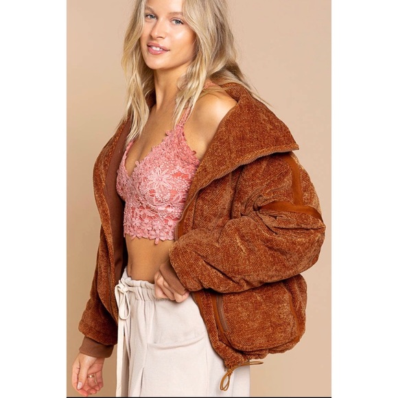 Ginger Ultra Cozy Vintage Style Oversize Jacket Large Front Pockets Chunky EUC - Picture 6 of 14